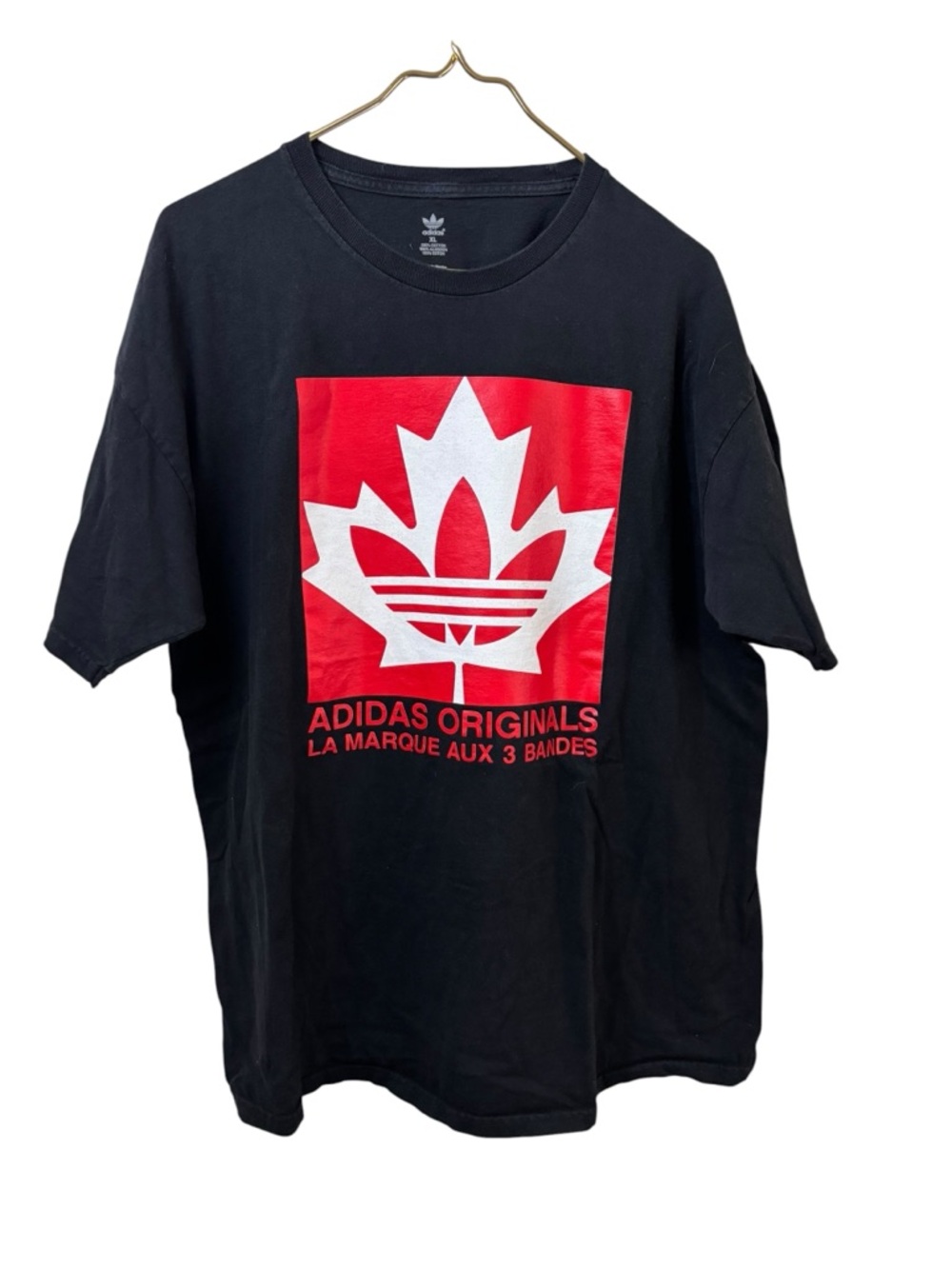 adidas Originals Black Tee with Red & White Maple XL Canada